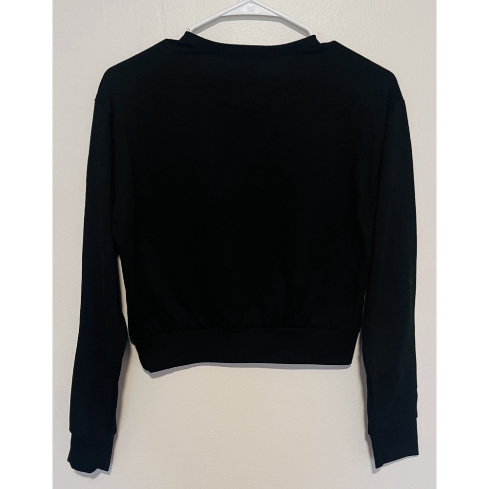 Howdy Western Cropped Sweatshirt Top Women’s Medium Black Country Rodeo Cowgirl - Picture 2 of 4